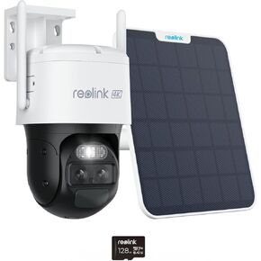 REOLINK Dual Lens Cellular Security Camera, 4G LTE Auto Tracking No WiFi Solar Powered Outdoor Camera, 6X Hybrid Zoom, 4K Color Night Vision, Motion Alert, Playback, TrackMix LTE + Solar Panel