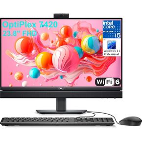 Dell OptiPlex 7420 24 7000 23.8" FHD All-in-One Business Desktop Computer, 14th Gen Intel 14-Core i5-14500T (Beat i7-13700T), 32GB DDR5 RAM, 2TB PCIe SSD, WiFi 6, Type-C, DisplayPort, Windows 11 Pro