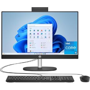 HP 24 inch All-in-One Desktop PC, FHD Display, Intel Core i5-1334U, 8 GB RAM, 256 GB SSD, Intel UHD Graphics, Windows 11 Home, Jet Black, 24-cr0320 (2024)