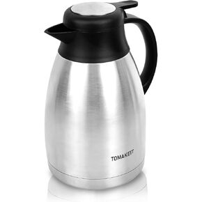 Thermal Coffee Carafe, 2L/68 Oz Stainless Steel Vacuum Insulated Thermoses, Double-Wall Design, 24-Hour Hot & Cold, Leak-Proof, Portable for Travel, Camping, Office
