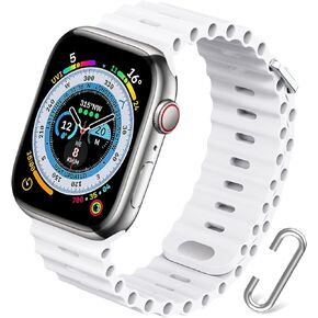 Ocean Band Compatible with Apple Watch Band 49mm 45mm 44mm 42mm 41mm 40mm 38mm, Women Men Breathable Waterproof soft Silicone Sport Strap for iWatch Apple Watch Ultra SE Series 8 7 6 5 4 3 2 1