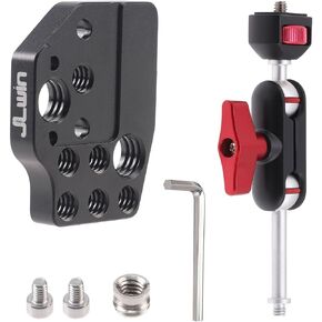 FocusFoto Extension Mount Plate & 5" Articulating Magic Arm Kit with Cold Shoe, 1/4" & 3/8" Threaded Screw for DJI Ronin S/SC/RS2/RSC2/RS3 PRO/Mini Gimbal Stabilizer Monitor Microphone LED Video Light