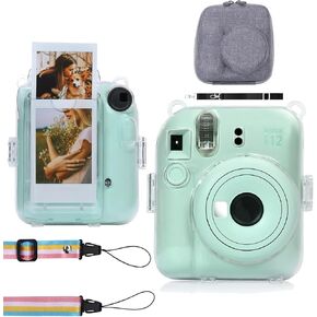 Aenllosi Hard Case for Instax Mini 11/12 and Clear Case for Instax Mini 12