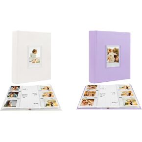 2Packs Photo Album for Fujifilm Instax Mini Camera, Polaroid Camera, Instax Photo Album with Memo Areas, 180 Pockets 2x3 Photo Album with Writing Space for Instax Mini 12 11 40 9 7+ Evo Liplay Camera
