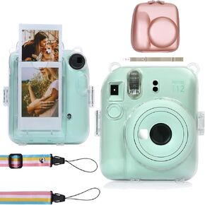 Aenllosi Hard Case for Fujifilm Instax Mini 11/12 and Clear Case for Instax mini 12