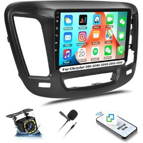 UNITOPSCI 1G+32G Android Car Radio for Chrysler 200 200C 200S 2015-2019, 9 Inch IPS Touchscreen Wireless MirrorLink Car Stereo, Bluetooth/GPS Navigation, WiFi/FM/RDS, Backup Camera/SWC/MIC
