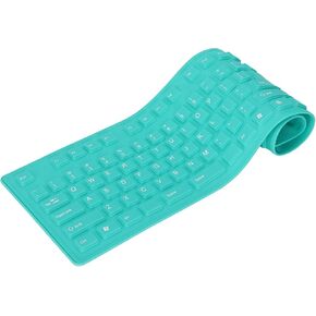 Acogedor Foldable Silicone Keyboard, 108 Keys USB Wired Portable Rollup, Waterproof Dustproof, Mute Typing, Plug and Play (Green)