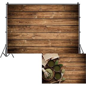 Wood Backdrop - 7x5ft Brown Vinyl Rustic Country Photo Backdrop for Birthdays & Showers
