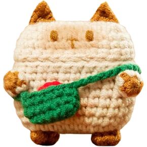 Plush Case for AirPods 4th Generation,Funny Creative Cute Cartoon Fluffy Knitted Backpack Cat Design for AirPods 4 Charging Case(2024) for Girls Boys Kids