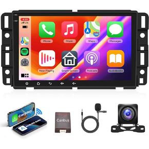 2G+64G 8 inch Car Stereo for Chevrolet Silverado GMC Sierra Yukon 2007-2013, Rimoody Android GPS Navigation Head Unit Radio Replacement with CarPlay Android Auto Multimedia Video Player Backup Camera