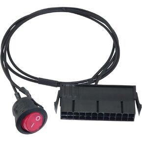 كبل بدء تشغيل الطاقة 24PIN 18AWG TELDENT ATX ATX SWITCH BRIDGE ADAPTER 57 سم/1.87 قدم لاختبار مجموعات مزود الطاقة للكمبيوتر الشخصي