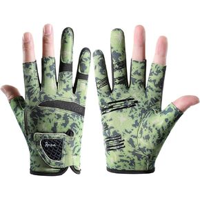 Fishing Gloves Men & Women, Anti-Slip & Breathable Laxuery Palm Kayak Gloves, 3-Cut Fingers UV Protection Gloves Ice Fishing Gloves Fly Fishing Accessories