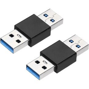 MECCANIXITY 2 Pcs USB Male to Male Adapter, USB 3.0 Coupler Male to Male Connector Converter for Phone Laptop Car Silver