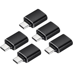 MECCANIXITY 5 Pcs USB C to USB Adapter, USB 3.0 Female to USB C Male Adapter Type C Converter for Phone Laptop Car Gold