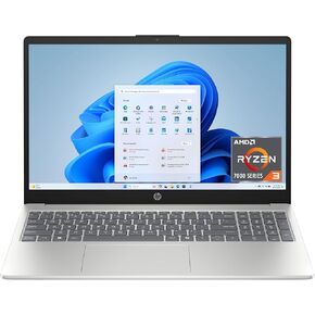 HP 16 inch Laptop, HD Touchscreen Display, AMD Ryzen 3 7320U, 8 GB RAM, 256 GB SSD, AMD Radeon Graphics, Windows 11 Home, Natural Silver, 15-fc0399nr