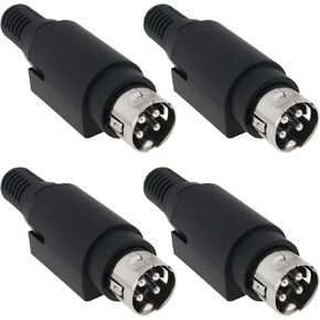 4PCS 4-Pin Mini Power Din Solder Plug 7.5A 24V 4-Pin Mini DIN Power Connector for Camera Audio Mixer Projector Home Audio System 4-Pin Unassembled Mini DIN Soldering Plug