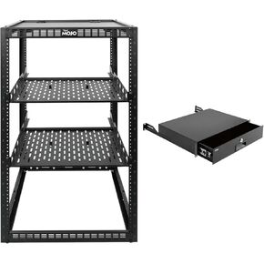 Tecmojo 20U Open Frame Network Rack & 2U Rack Drawer