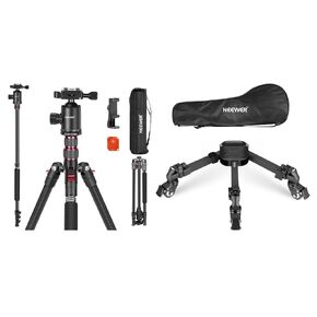 NEEWER 77" Camera Tripod Monopod with Phone Holder, Portable Travel Tripod with Remote, 360° Ball Head, 2 Axis Center Column, Arca QR Plate, Aluminum DSLR Tripod, Photography Tripod Dolly Included