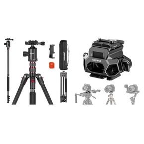 NEEWER 77" Camera Tripod Monopod with 15mm LWS Baseplate, Phone Holder, Portable Travel Tripod with Remote, 360° Ball Head, 2 Axis Center Column, Arca QR Plate and Bag, Aluminum DSLR Tripod, TP77