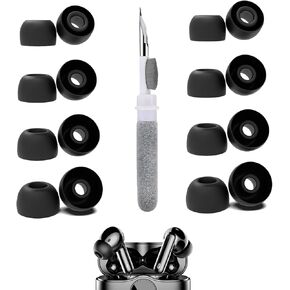 [8 Pairs] Replacement Ear Tips for Btootos A90 Pro, with 3 in 1 Cleaner Kit, Silicone Ear Tips (XS/S/M/L)