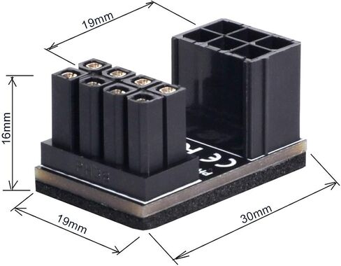 xiwai ATX 6Pin Female to 8pin Male 180 Degree Angled Power Adapter for Desktops Graphics Card in Saudi Arabia