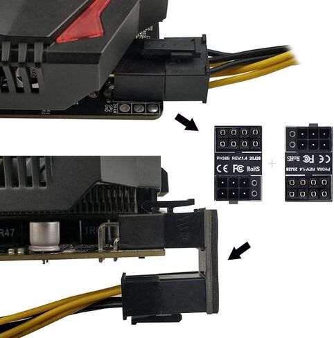 xiwai ATX 6Pin Female to 8pin Male 180 Degree Angled Power Adapter for Desktops Graphics Card in Saudi Arabia