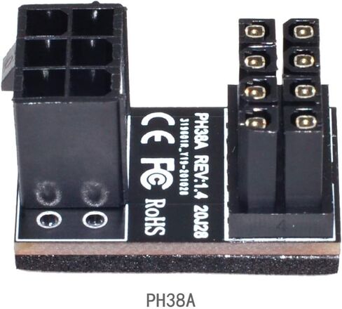 xiwai ATX 6Pin Female to 8pin Male 180 Degree Angled Power Adapter for Desktops Graphics Card in Saudi Arabia