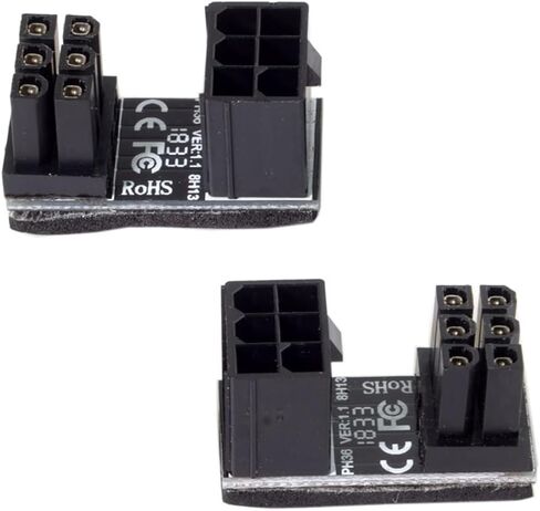 xiwai ATX 6Pin Female to 8pin Male 180 Degree Angled Power Adapter for Desktops Graphics Card in Saudi Arabia