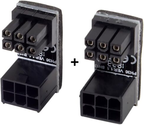 xiwai ATX 6Pin Female to 8pin Male 180 Degree Angled Power Adapter for Desktops Graphics Card in Saudi Arabia
