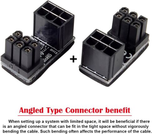 xiwai ATX 6Pin Female to 8pin Male 180 Degree Angled Power Adapter for Desktops Graphics Card in Saudi Arabia
