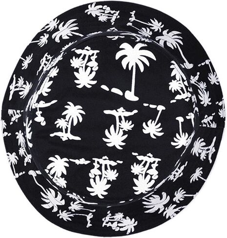 Bibitime Tropical Coconut Palm Tree Princed Bucket Hat Beach Vocation Sunhat Cap in Kuwait