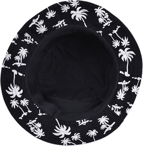 Bibitime Tropical Coconut Palm Tree Princed Bucket Hat Beach Vocation Sunhat Cap in Kuwait