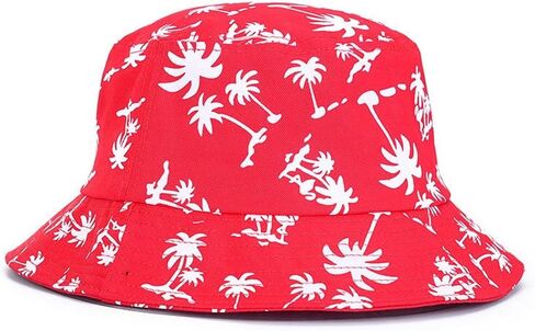 Bibitime Tropical Coconut Palm Tree Princed Bucket Hat Beach Vocation Sunhat Cap in Kuwait