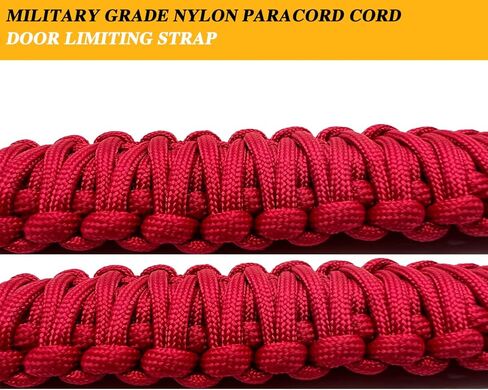 Paracord Door Strap for Jeep,Door Straps for Jeep Wrangelr CJ YJ TJ JK JKU JL,Door Limiting Strap,Hand Woven,Heavy Duty Door Check Strap,Black&Red in Kuwait