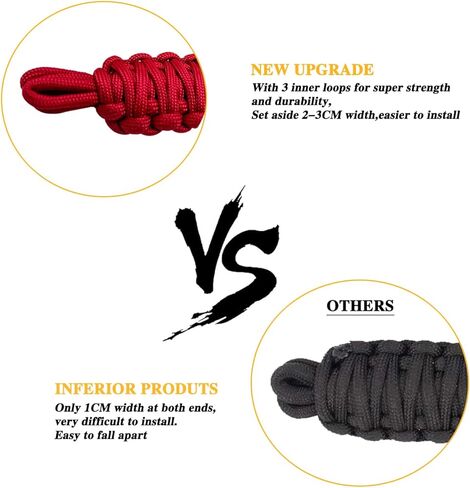 Paracord Door Strap for Jeep,Door Straps for Jeep Wrangelr CJ YJ TJ JK JKU JL,Door Limiting Strap,Hand Woven,Heavy Duty Door Check Strap,Black&Red in Kuwait