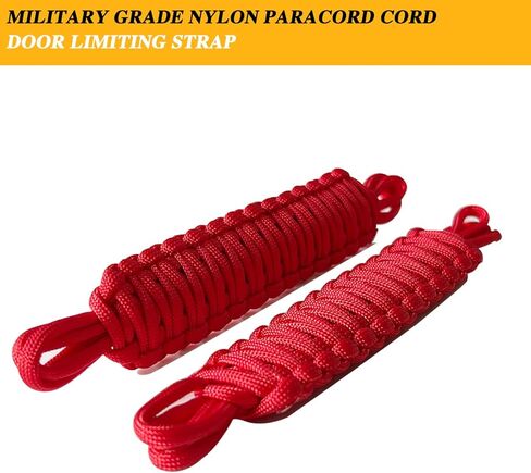 Paracord Door Strap for Jeep,Door Straps for Jeep Wrangelr CJ YJ TJ JK JKU JL,Door Limiting Strap,Hand Woven,Heavy Duty Door Check Strap,Black&Red in Kuwait