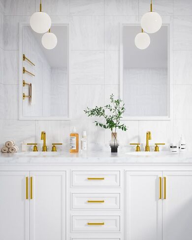 Black and Gold Bathroom Faucet: WOWOW Widespread Bathroom Sink Faucet 3 Hole with Pop-up Drain and Supply Lines, 8 Inch Vanity Faucet 3 Pieces Basin Tap 2 Handle Modern (2 Pack) in Saudi Arabia