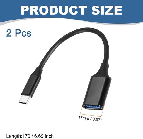MECCANIXITY 2 Pcs USB C to USB 3.0 Adapter, USB Female to USB C Male Cable Adapter Type C Converter for Phone Laptop Car Black in Saudi Arabia