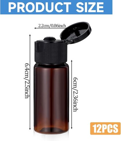 Travel Size Make up Sample Containers, 12 Pieces Leak Proof Liquid Travel Containers 1/2 Oz Containers with Lids Empty Toiletry Bottles Plastic Mini Travel Bottles for Travel Liquid Toiletries in Kuwait