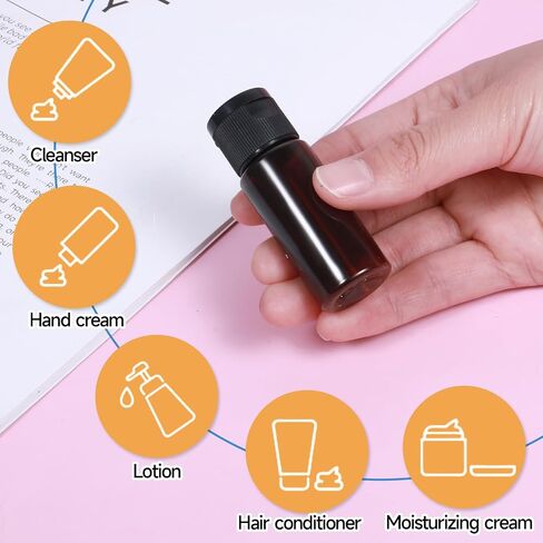 Travel Size Make up Sample Containers, 12 Pieces Leak Proof Liquid Travel Containers 1/2 Oz Containers with Lids Empty Toiletry Bottles Plastic Mini Travel Bottles for Travel Liquid Toiletries in Kuwait