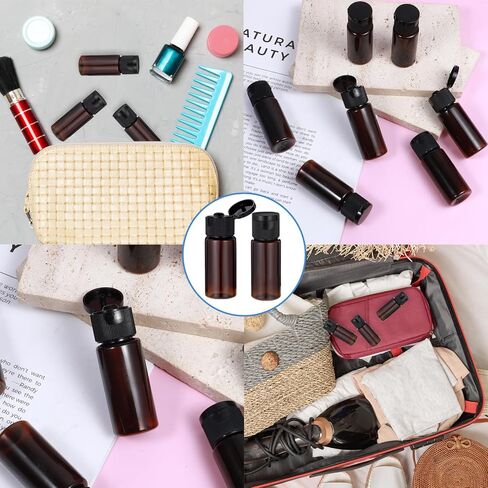 Travel Size Make up Sample Containers, 12 Pieces Leak Proof Liquid Travel Containers 1/2 Oz Containers with Lids Empty Toiletry Bottles Plastic Mini Travel Bottles for Travel Liquid Toiletries in Kuwait