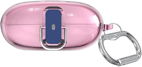 [Upgrade Lock] Case for Fit Pro 2021, Shock-Absorbing Protective Armor Cover for Fit Pro Accessories, TPU Hard Shell with Carabiner (Clear Pink) in Saudi Arabia