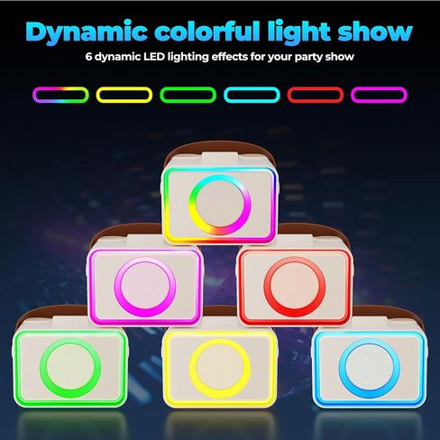 Karaoke Machine, Portable Bluetooth Karaoke Speaker with 2 Wireless Microphones for Adults & Kids with LED Lights, Karaoke Microphone with PA System Supports USB/TF/AUX,Gift for Brithday,Party,Home in Saudi Arabia
