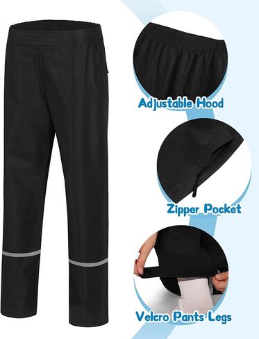 SWISSWELL Boys Rain Gear Waterproof Rain Jackets and Pants Kid Rain Gear Suit Lightweight for Camping Biking Outdoor in Kuwait