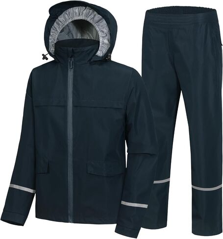 SWISSWELL Boys Rain Gear سترات وسراويل المطر المقاومة للماء للأطفال بدلة المطر خفيفة الوزن للتخييم وركوب الدراجات في الهواء الطلق in Kuwait