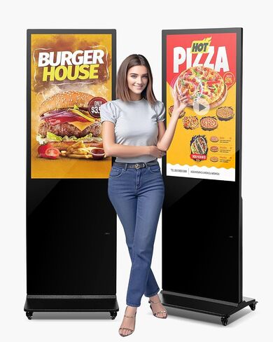 VEVOR 65 Inch Digital Signage Display, Touchscreen Digital Kiosk, Indoor Floor Standing Kiosk Display, 4K UHD LCD Screen, 2GB RAM & 32GB ROM, with WiFi HDMI/USB Input, Commercial Advertising Display in Saudi Arabia