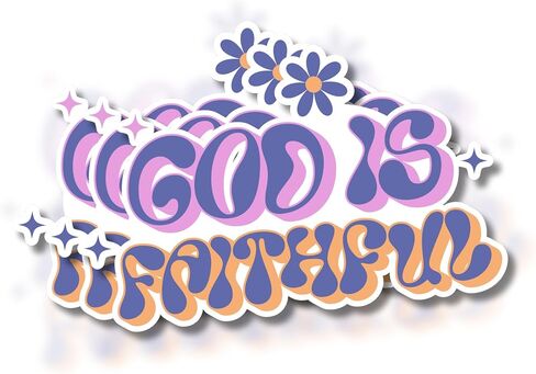 3PCS God is Faithful, Quote Stickers, Waterproof Vinyl Stickers for Water Bottle Laptop Book Kindle Phone Cup, Inspirational Decals for Teens Adults Students in Saudi Arabia