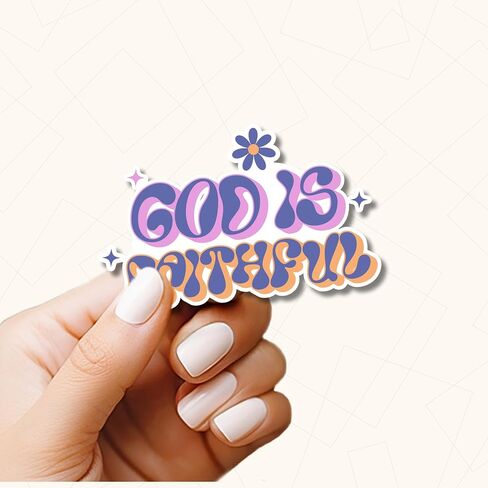 3PCS God is Faithful, Quote Stickers, Waterproof Vinyl Stickers for Water Bottle Laptop Book Kindle Phone Cup, Inspirational Decals for Teens Adults Students in Saudi Arabia