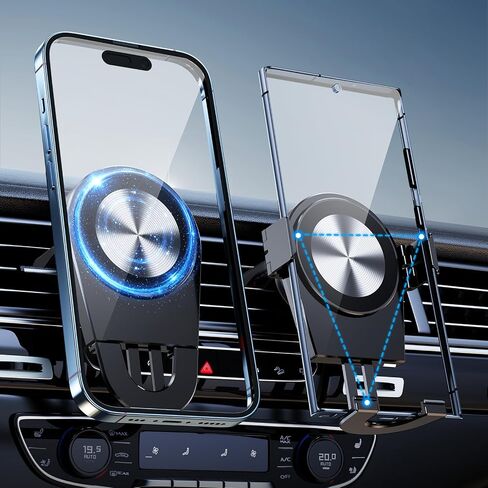 Ultra Magnetic Car Phone Holder Mount for iPhone 16 15 14 13 12 Pro Max Plus Mini S25 Ultra, Magsafe Air Vent Phone Holder for Car SUV Van Pickup Truck RV Off Road Vehicles - Black in Saudi Arabia