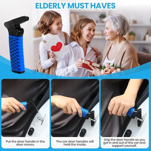 Car Door Handle for Elderly, Car Handle Assist Support Handle, Portable Mobility Aids for Getting Out of Car, Auto Grab Cane for Seniors and Handicapped, Red, 2 Pack in Saudi Arabia